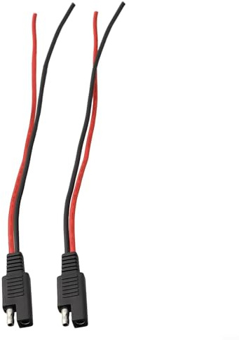 Cavo di prolunga SAE a estremità singola, 18 AWG, 13 cm, connettore impermeabile da maschio a femmina, per pannello solare, auto, batteria, moto, yacht e trattore, filo di rame stagnato isolato in PVC
