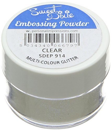 Sweet Dixie Praegepuder Klar mit Buntem Glitter, Synthetisches Material, Mehrfarbig, 4 x 4 x 3 cm