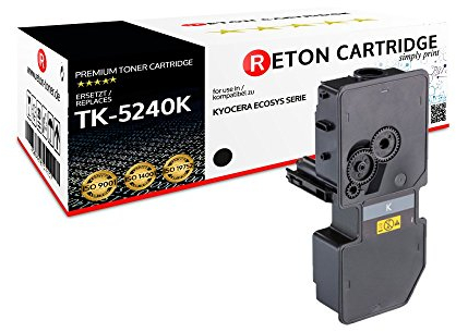 Original Reton Toner | 50% höhere Druckleistung | kompatibel mit TK-5240 TK-5240K für Kyocera ECOSYS M5526cdn, M5526cdw, P5026cdn, P5026cdw