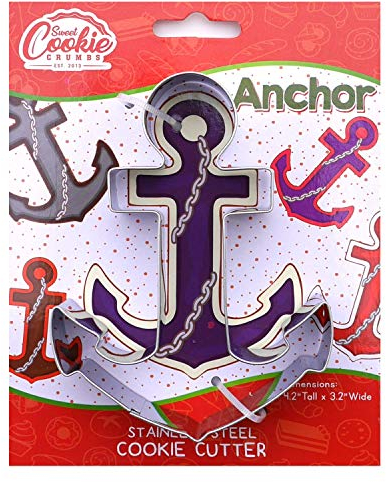 Sweet Cookie Crumbs Premium Edelstahl Keksausstecher Schiffsanker, 1 Stück