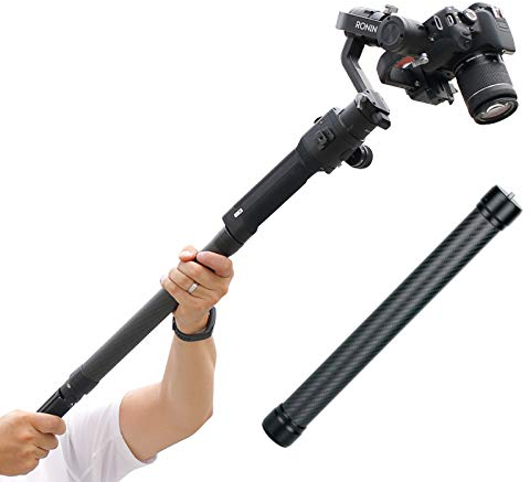 DH10 Upgrade Gimbal Extension Pole Carbon Fiber Bar Lightweight but Strong 1/4 Universal Rod Compatible with DJI Ronin S, Ronin SC, OSMO Mobile 3, OM 4, ZHIYUN Crane 2 V2 Stabilizer DSLR Camera