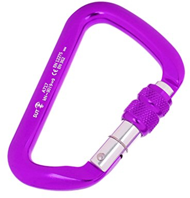 Perfeclan Pro 30KN Schraubverschluss Karabiner D Ring Haken Für Klettern Höhlenwandern, Lila