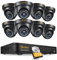 Anlapus H.265+ 1080P Outdoor Überwachungskamera Set mit 2TB Festplatte 8CH 1080P DVR mit 8X 2MP Dome Kamera für CCTV Haus Videoüberwachung