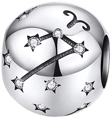 MariaFonte Charm Anhänger Neu 2024 Sternzeichen Original Angebot Perlen Armband Silber 925 Günstig Mama Kompatibel Glücksbringer Herz Familie Frau Weihnachten Mädel Geburtstag Hochzeitstag Jubiläum