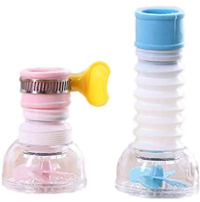 XINGSUI Boquilla de grifo giratoria a prueba de salpicaduras de 2 piezas, dispositivo de ahorro de agua del grifo, utilizado en grifos plegables de cocina, baño y ducha (2 colores)