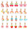 Hifot 12 Paires Boucles d'oreilles Clip Fille Enfants, Licorne Fraise Fleur Non Piercing Boucles d'oreilles Princesse Bijoux Accessoires Fête Anniversaire Cadeau