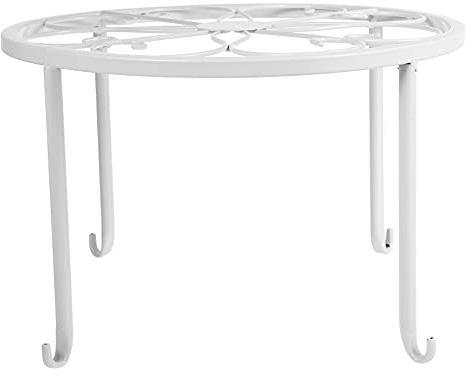 Cabilock 1 Stück Blumentopf Ständer Metall Pflanzenständer Blumenständer Blumentopfhalter Pflanzenhalter Blumenragal Blumenhocker für Innen und Außenbereiche Balkon Garten Weiß