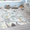 Paco Home Kinderteppich Teppich Kinderzimmer Spielteppich Pastell Junge Mädchen Auto Straße Haus Creme Petrol Grau Gelb, Grösse:120x160 cm