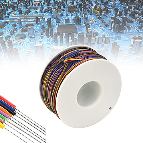 WENRERO 250M Wrapping Wire Kabel Bunt Isolierungs Test Verzinnte Kupfer Kabel 30 Awg Test Kabel PCB Jumper Wire Elektrischer Draht Kabel Kit 0.55mm Kupferkabel für für Laptop, Elektronischer Test