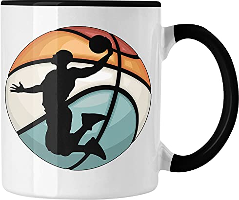 Trendation - Basketball Tasse Geschenk Basketballspieler Trainer Geschenkidee Lustige Tasse Basketballer Jungs Jungen Coach (Schwarz)