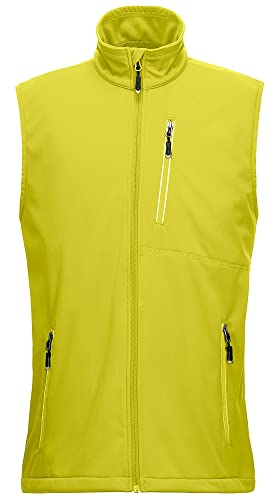 33,000ft Leichte Softshell Weste für Herren, Wasserdichte Winddichte Laufweste, Atmungsaktive Vest Gilet Ärmellose Jacke für Radfahren, Laufen, Wandern, Golf, Arbeit Zitronengrün XXL