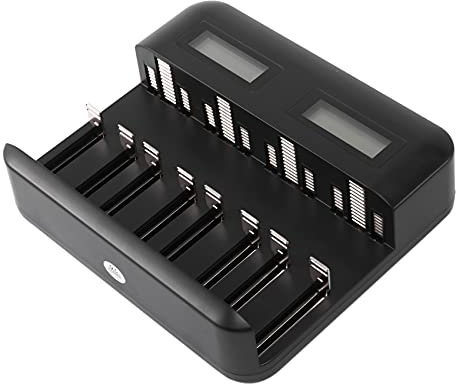 Yaootely 8 Slots LCD Display Intelligent USB Battery Charger for AA AAA C Size D Rechargeable Battery 1.2V Ni-CD Charger