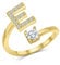 Zelaro Ring mit Initialen Gold Pärchen Ringe für Mädchen Geschenk Freundin, Freund Buchstabe Frauen als Schmuck zum Jahrestag in (E)
