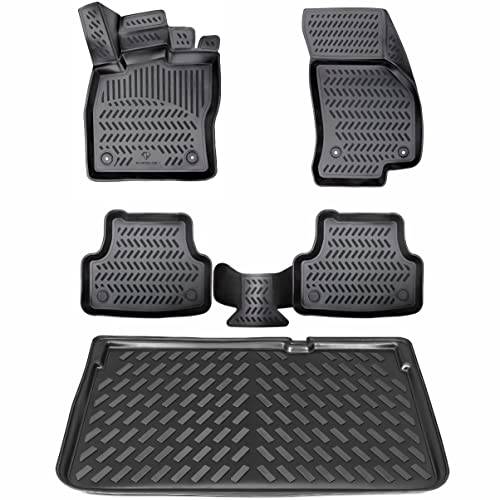 ELMASLINE 3D Gummimatten & Kofferraumwanne für OPEL Mokka X ab 2019 | Extra hoher 5cm Rand | Zubehör