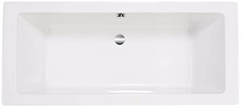 Saqu Deep Badewanne 180x80 cm - Weiß - Eingebaute Badewanne - Acryl - Spa, für 2 Personen - Einbau Badewannen