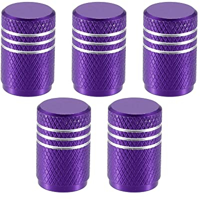 A ABSOPRO 5 Stück Auto Reifen Ventilschaft Vorbau Kappe Radfelgen Staubdichte Lila