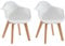 Vente-unique-Kinderstuhl mit Armlehnen 2er-Set - Polypropylen & Buche - Weiß - POUPPINETTE