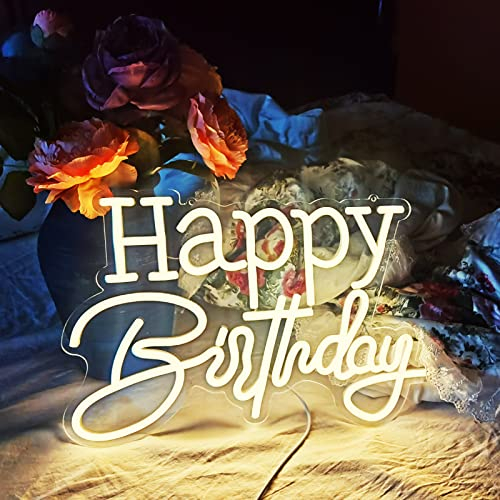 Happy Birthday Weiß LED Nachtlicht Wand Dekoration Party Bar Hochzeit Familie Dekoration Kunst Dekoration Banner Geburtstag Banner mit USB Kette Licht Modulator 5V 16.5 * 10