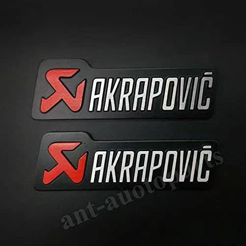 AOWIFT 2 x Metall-Emblem-Aufkleber von AKRAPOVIC für Auspuff, hitzebeständige Folie