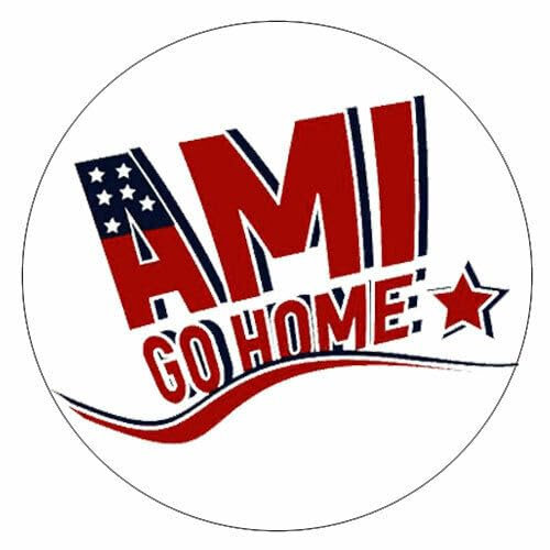 Sammys Shirt Store Ami go Home - Flag Style Vinyl-Aufkleber Sticker für Auto wetterfest 10cm