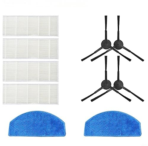 Repuesto para robot aspirador Tikom G8000 Pro para aspiradora para Honiture G20, 4 cepillos laterales+4 filtros+2 toallitas, accesorios de recambio