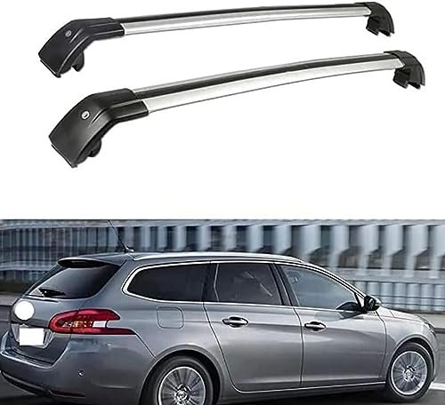 Dachträger Dachgepäckträger für Peugeot 308 SW 2007-2019, Verstellbare geschlossene Seitenschiene Aluminium Fahrradträger Dachboxen
