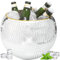 9.8 Inch Disco Ball Ice Bucket - Mirror Silver Decor for Cocktail Bar, Retro Party Accessories, Cooler for Wine, Beer, Champagne