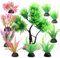 AILMOLI Aquarium Plants Tree Decorations Fish Tank Plastic Plant Decor Set Ornaments Accessories Green Color