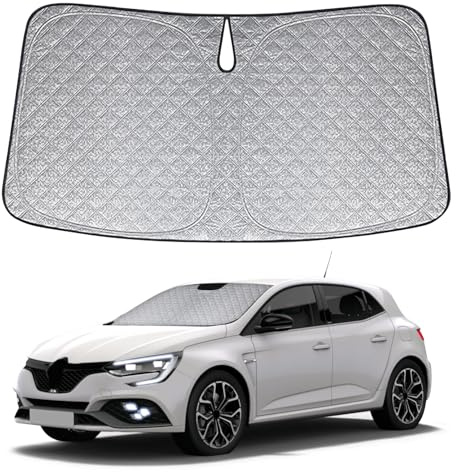 Parasol de Ventana Delantera de Coche Compatible con Renault Megane 2016-2024, Parasol para Parabrisas de Coche en el Interior Plegable, Protección UV Reflectante contra el Polvo