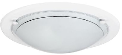 LED Universum Deckenleuchte Wandleuchte weiß rund Ø28,5cm aus Glas satiniert und Metall mit E27 Fassung für Glühbirne oder LED-Leuchtmittel | Deckenlampe Wohnzimmer Schlafzimmer Küche Flur