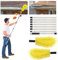 Nettoyeur de gouttière télescopique de 309,9 cm avec brosse – Tige extensible à 8 sections et 2 têtes de nettoyage pour le nettoyage de toit/gouttière/toile d'araignée (jaune) – Ensemble d'outils de
