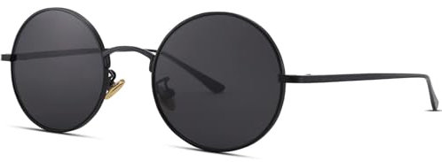 WONAVEHY Petites lunettes de soleil polarisées rondes classiques bon marché pour homme et femme, style vintage, verres UV400, lunettes de soleil ovales rétro pour femme et homme, style années 90,
