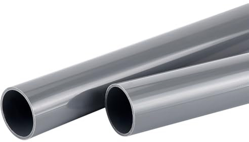 OLYCRAFT 2Pcs PVC Rigid Round Pipes 35cm Black Hollow Round Tubes 40mm OD 35mm ID Plastic Rigid Pipes Round Rigid Tubing for Water Pipe Cable Sleeve Home Plumbing