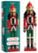 THE TWIDDLERS - Brauner hölzerner Nussknacker-Soldatenkönig, 30cm / 12“ in roten & grünen festlichen Farben - Premium handgefertigtes Kiefernholz klassisches traditionelles Ornament