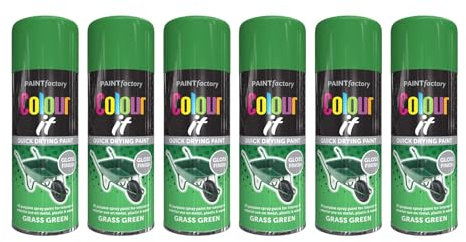 DIOXSTAR Green Grass Gloss Spray, Quick Drying Paint, All Purpose Spray Paint, Suitable for Metal, Plastic & Wood Surfaces, Interior & Exterior Use, 250ml (6 PCS)