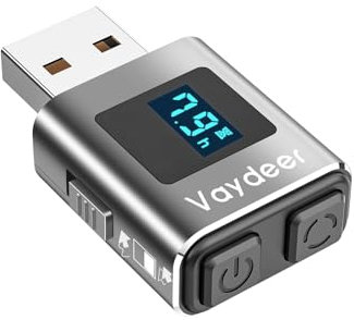 VAYDEER Mini-Maus-Jiggler, aus hochwertiger Aluminiumlegierung, längere Lebensdauer, Plug-and-Play, 100% Nicht erkennbar, 3 natürliche und zufällige Tracks, USB-Maus-Mover zur Steigerung Ihrer