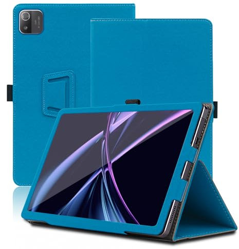 Custodia per Acer Iconia Tab A10 (A10-21-A0T7) 10.1 Pollici, Cover Tablet Acer Iconia Tab A10-21-A43P, Copertura Protettiva Pieghevole con Supporto per Matita e Cinturino da Polso. (Azzurro)