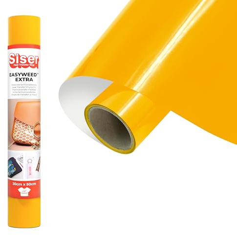 Siser EasyWeed Extra Gelb, 30 cm x 0,5 m, Thermotransfer-Vinyl zur individuellen Gestaltung von Nylon, Leder und beschichteten Textilien