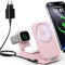 INIU Caricatore wireless 3 in 1, rosa, 15 W, Qi2, pieghevole, per iPhone 16/15/14/13, Apple Watch Ultra/10/8/7/6/5, Pro/3/2