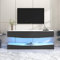 Merax Hochglanz TV Schrank mit LED-Beleuchtung, mit 3 Schubladen, Hängend Wand Lowboard Sideboard TV-Kommode Fernsehschrank Fernsehtisch für 80-Zoll-TVs, Grau/180x40x40cm