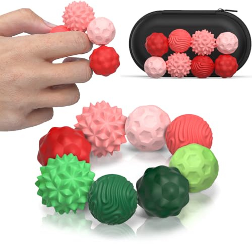 Magnetic Balls Fidget Toys for Adults&Teens, 8Pcs Silicone Sensory Stress Relief Toys with Autism, ADHD, Anxiety, Quiet Executive Desk Fidget Balls,Stocking Fillers for Teenage Girls Women Gifts