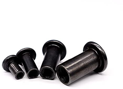 Kontermuttern, metrische Muttern, Stahlmuttern Kohlenstoffstahlmutter 10 Stück M3 M4 M5 M6 M8 Kohlenstoffstahl mit schwarzer Möbelmutter Splint Butt Lock-Verbindung T-Typ(6 * 15*M5)