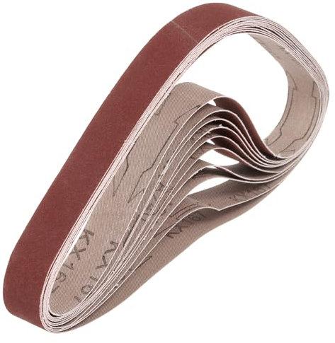 sourcing map 25mm x 762mm Sanding Belts, 10 Pcs 240 Grits Aluminum Oxide Abrasive Belt Sander File Belt for Woodworking, Metal Polishing, Knife Sharpener