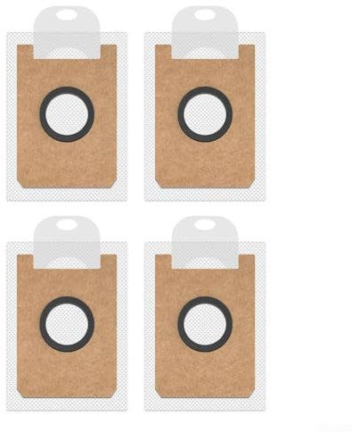 Lot de 4 sacs à poussière de rechange pour aspirateur Ultenic T10 et Elite Robot Aspirateur, design robuste pour une utilisation régulière et un nettoyage facile