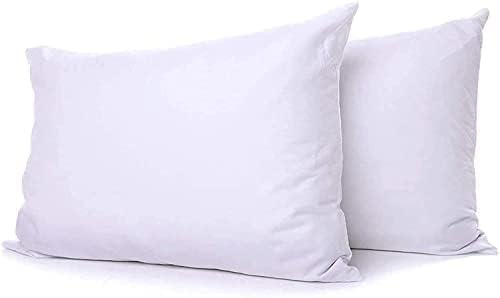 Ultra-Soft Bounce Back Pillows – Virgin Fibre Fill, Hypoallergenic, Microfibre Cover, Machine Washable – Bed Pillows for Sleeping (2)