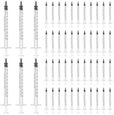 Siringhe Monouso 1ml (50 pezzi) | Siringa senza Ago, siringhe insulina | Atossiche | Latex-free | Sterili per Alimenti, Animali, Laboratori, insulina