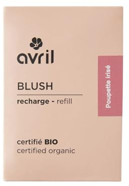 Avril Blush Recharge Bio – Fard à Joues Naturel Vegan, Certifié Cosmos Organic, Recharge Aimantée 5 g (Poupette irisé)