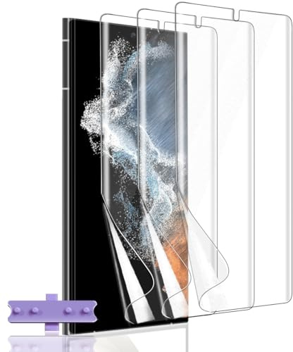 Rnnmeeko 3 Pack TPU Protector de Pantalla para Samsung Galaxy S22 Ultra | [No Cristal Templado] Hidrogel Flexible [Anti-arañazos], HD TPU Película Protectora para Samsung Galaxy S22 Ultra