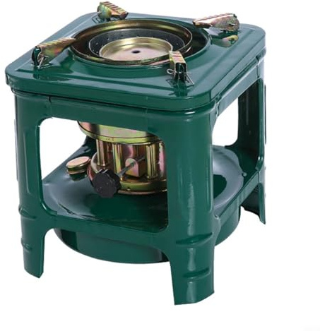 Hoppipola 8- Réchaud à kérosène portable pour le camping, 700 ml - Brûleur à huile d'extérieur avec flamme réglable pour batterie de cuisine en fer compact pour randonnée et pique-nique - Vert
