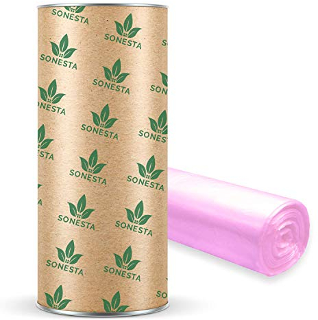 200m - ECO Liner for nappy bins Compatible with Tommee Tippee TEC | TWIST & CLICK | Simplee Equivalent to 20 Refills + Cardboard roll for Easy refilling and Storage | Pink